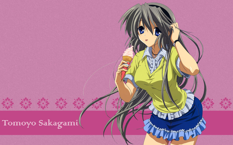 Anime Girl with Ice Cream — Pink, Calm, Ice Cream