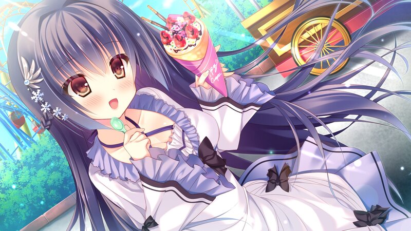 Anime Girl with Ice Cream — Purple, Playful