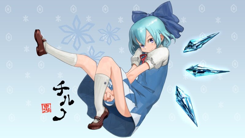 Anime girl with ice crystals