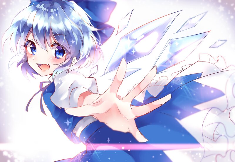 Anime Girl with Ice Magic — Blue, Energetic
