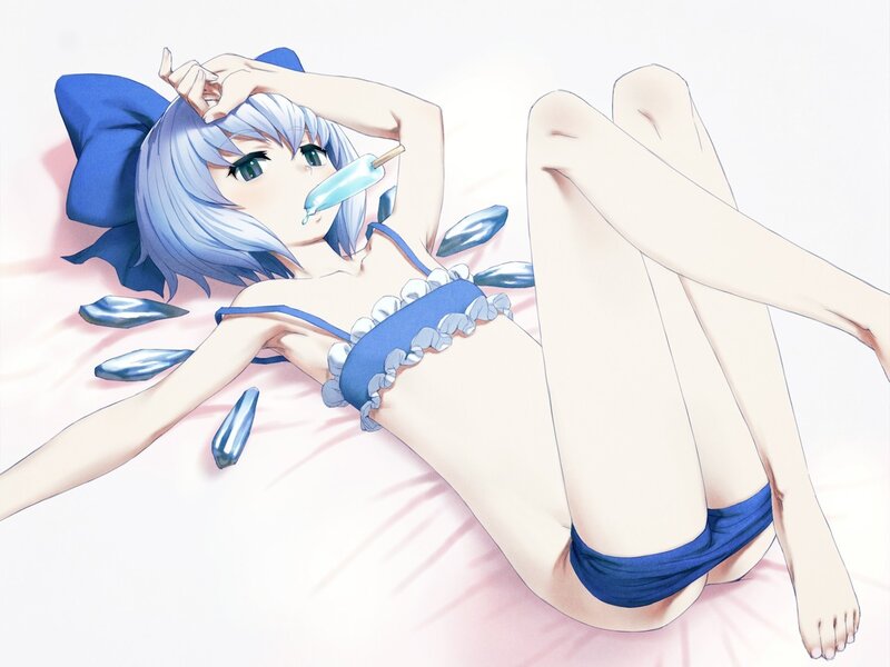 anime girl with ice pop