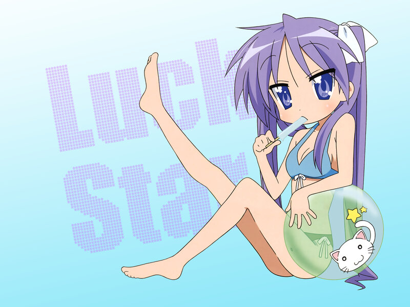 anime girl with ice pop