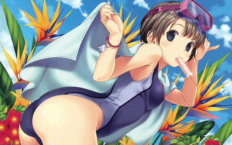 Anime girl with ice pop