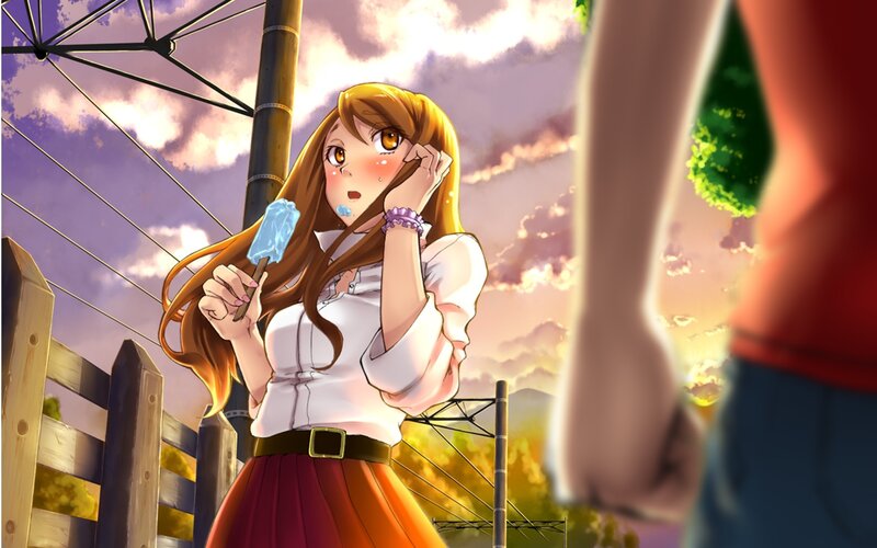 Anime girl with ice pop