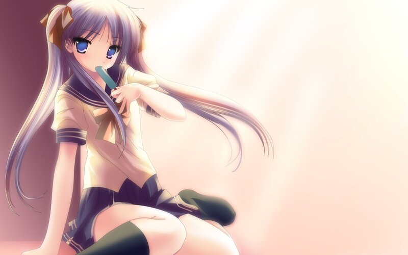anime girl with ice pop