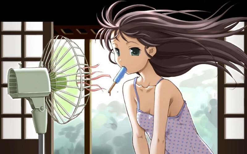 anime girl with ice pop
