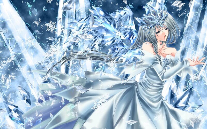 Anime Girl with Ice Powers — Blue, Dramatic