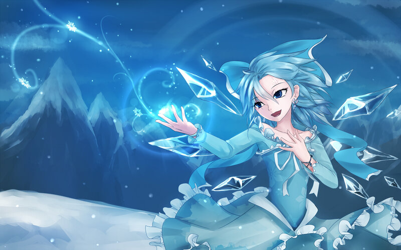 Anime Girl with Ice Powers — Blue, Magical
