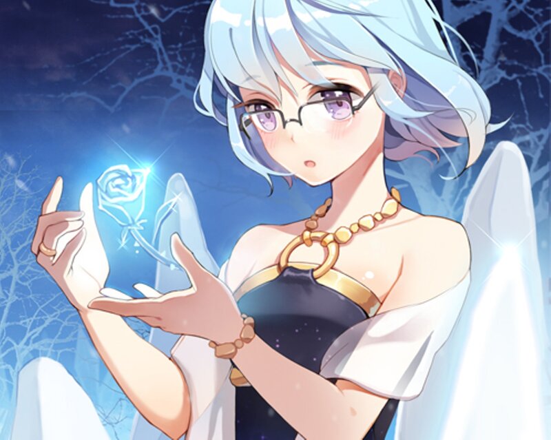 Anime Girl with Ice Rose