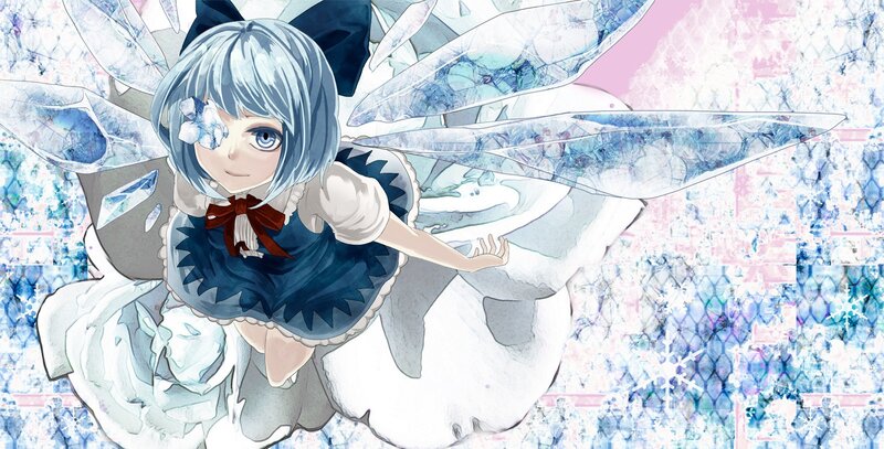 anime girl with ice wings