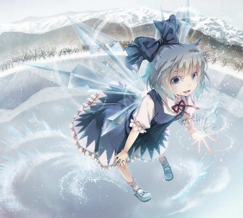 anime girl with ice wings