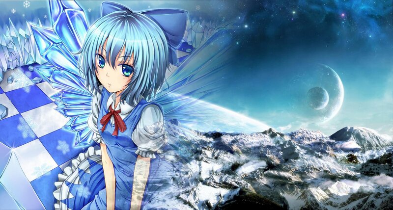 anime girl with ice wings