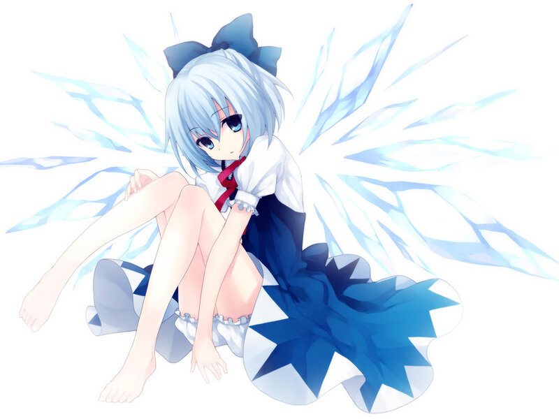 anime girl with ice wings