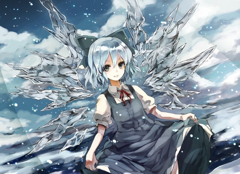 Anime Girl with Ice Wings — Blue, Dramatic, Winter