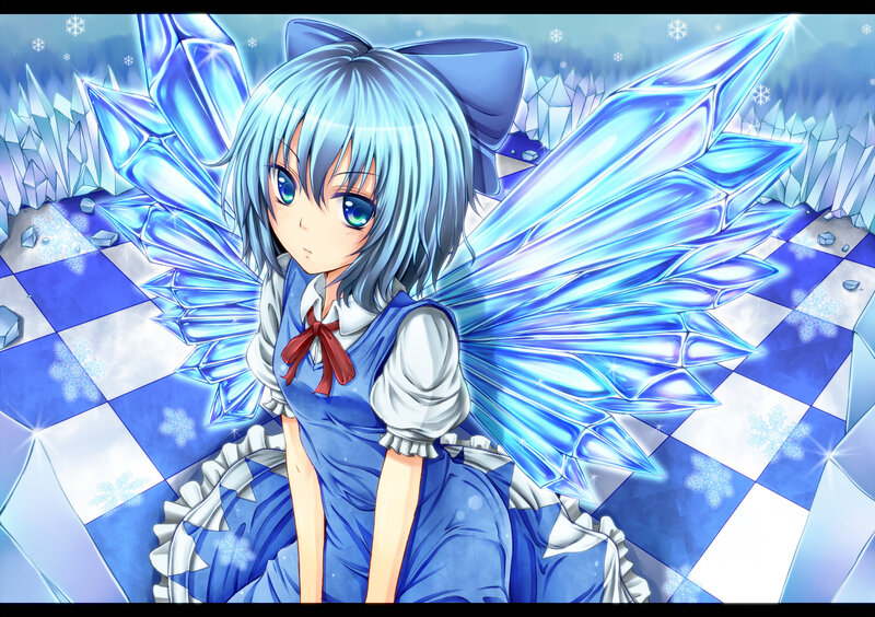 Anime Girl with Ice Wings — Blue