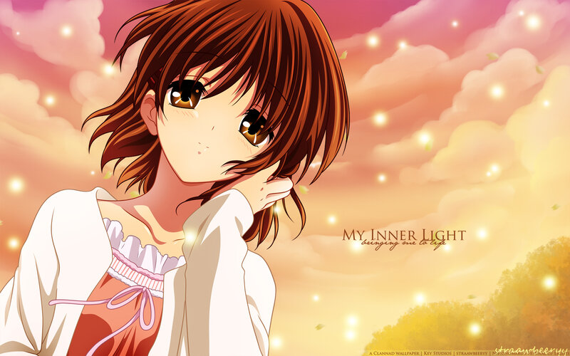 Anime girl with inner light