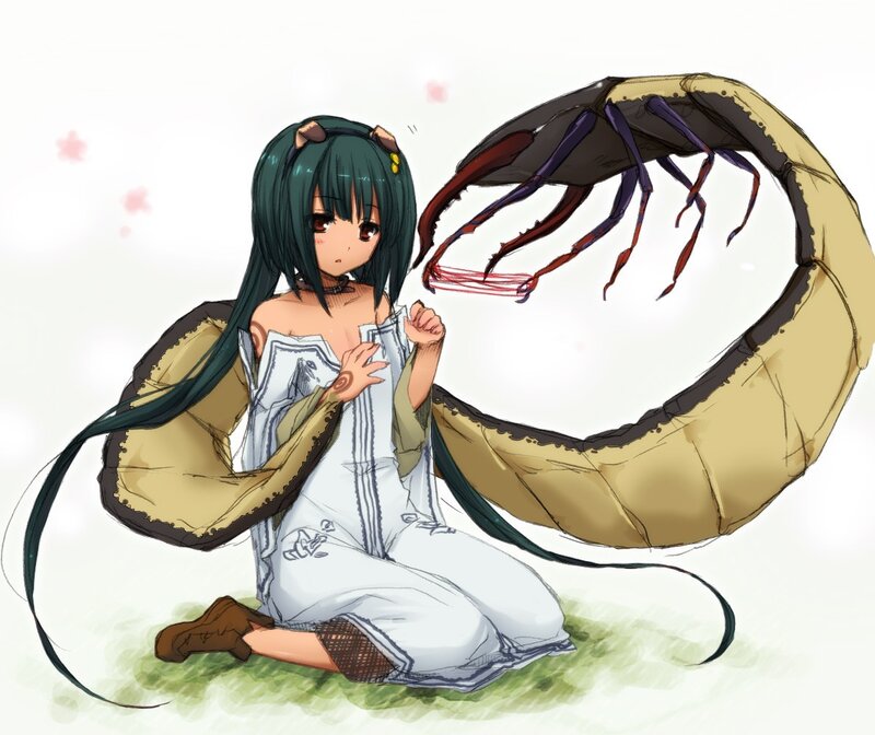 Anime girl with insect creature