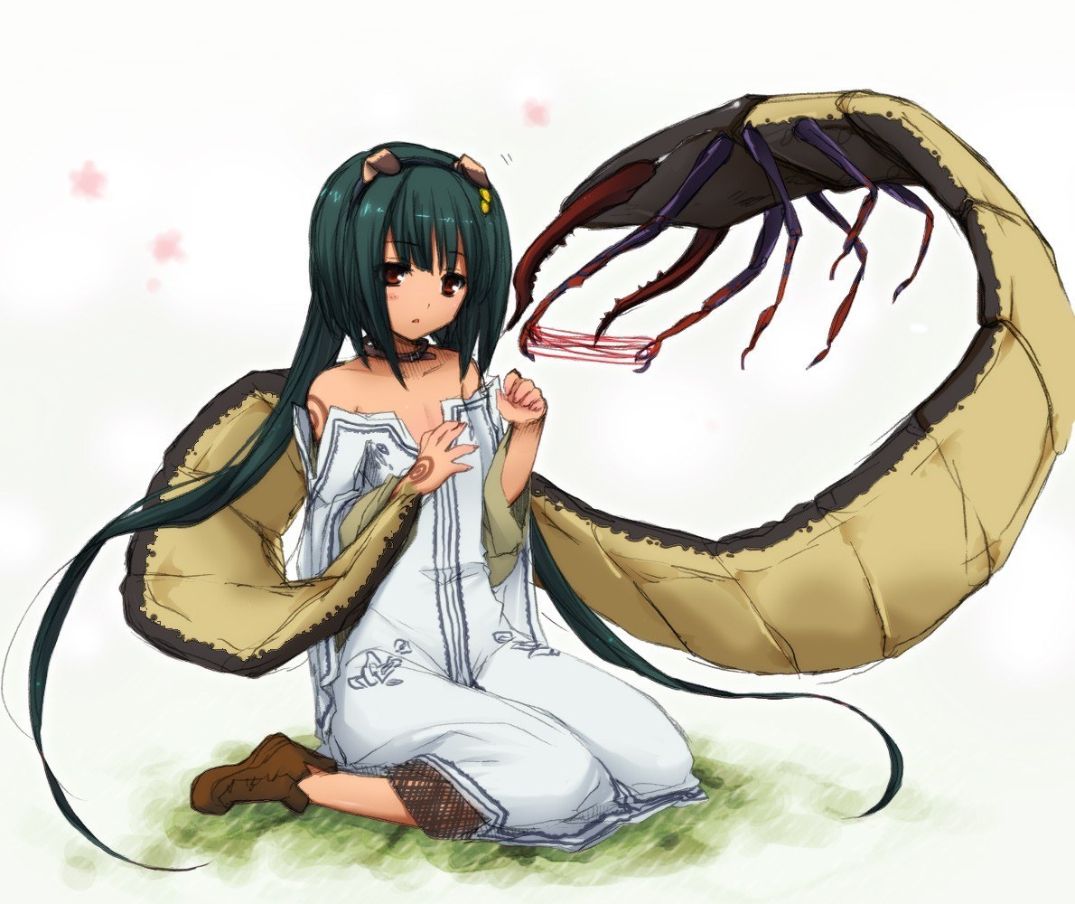 Anime girl with insect creature