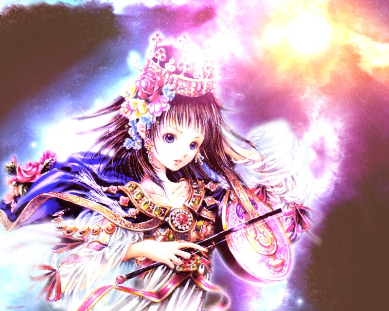Anime Girl with Instrument — Purple