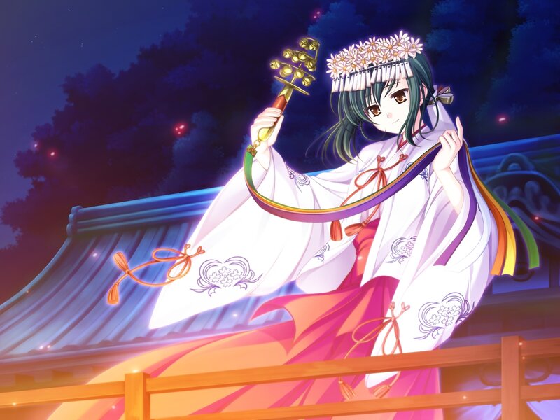Anime Girl with Instrument — White
