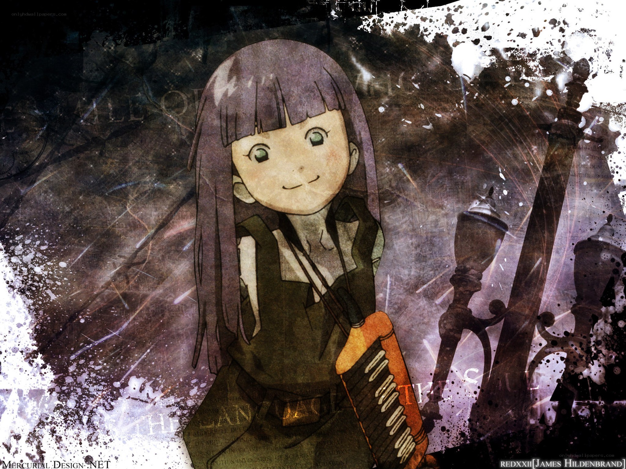 anime girl with instrument