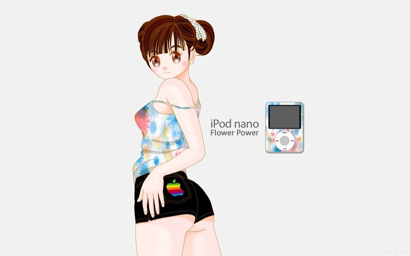 Anime girl with iPod nano