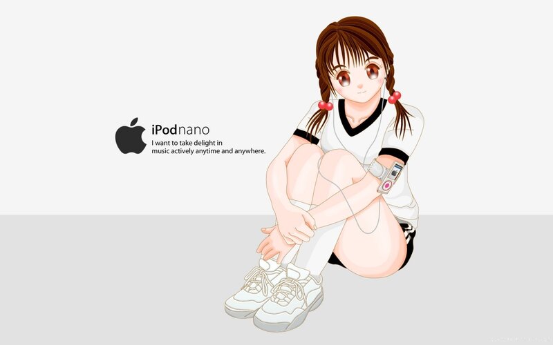 Anime girl with iPod nano