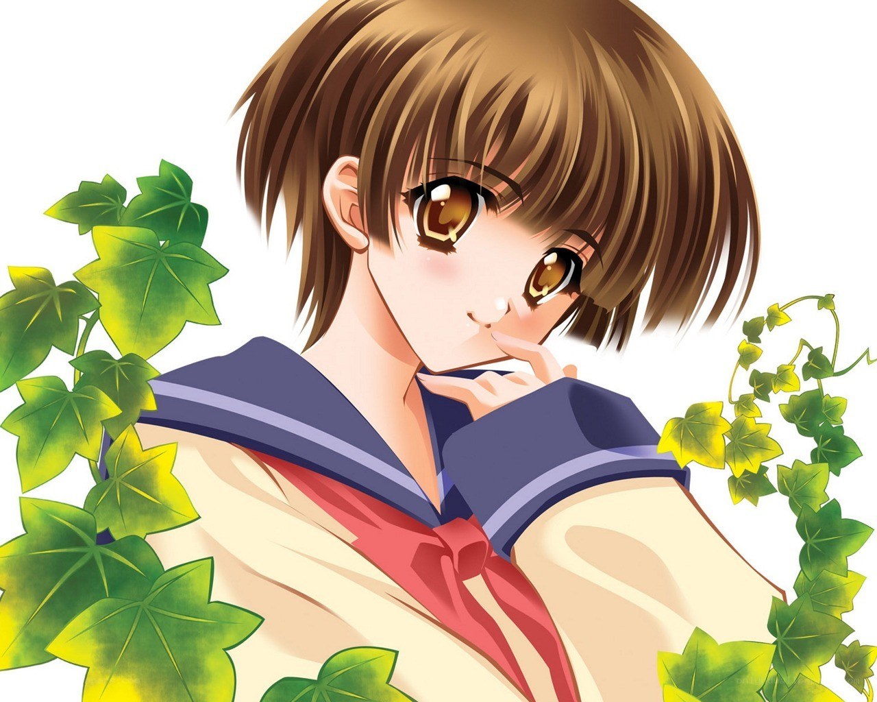 anime girl with ivy