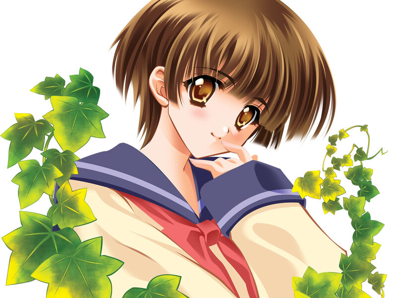 anime girl with ivy