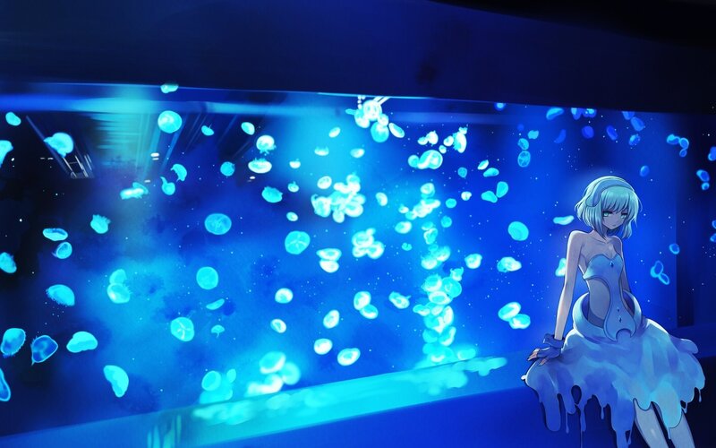 anime girl with jellyfish