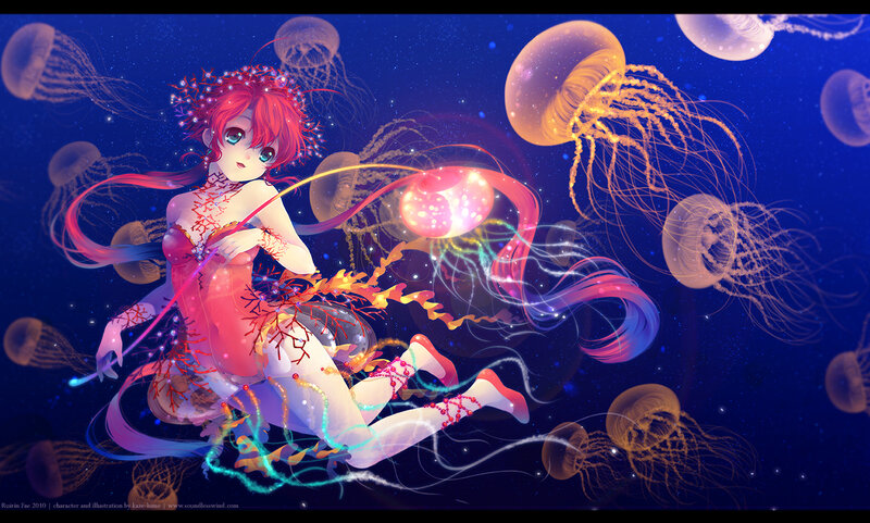 Anime girl with jellyfish