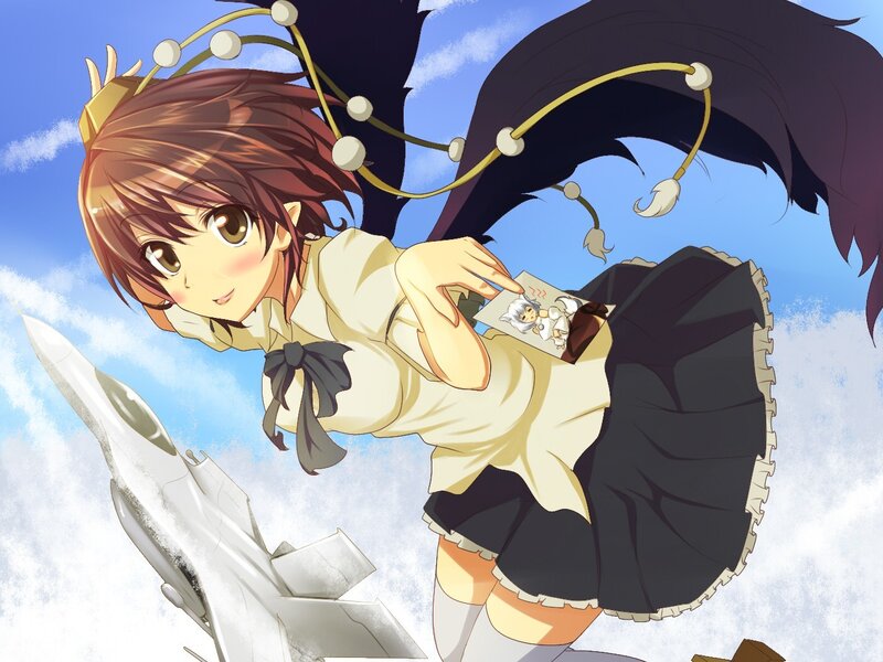 anime girl with jet fighter