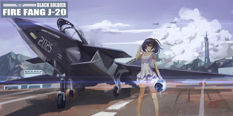 Anime Girl with Jet — Purple