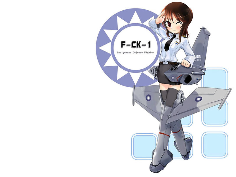 Anime Girl with Jet — White