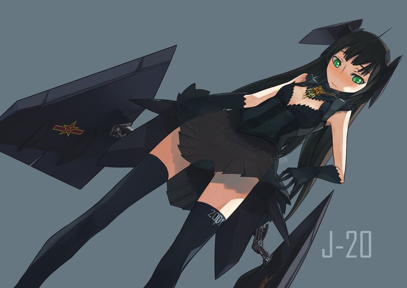 anime girl with jet wings