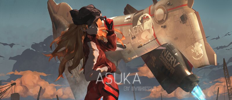 Anime Girl with Jetpack — Red