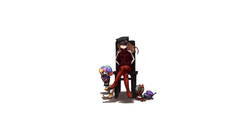 anime girl with kaiju toys