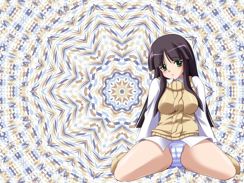 anime girl with kaleidoscopic background