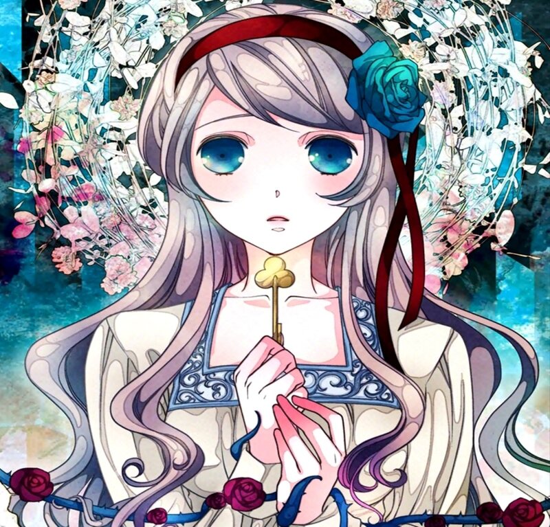 Anime Girl with Key — Blue