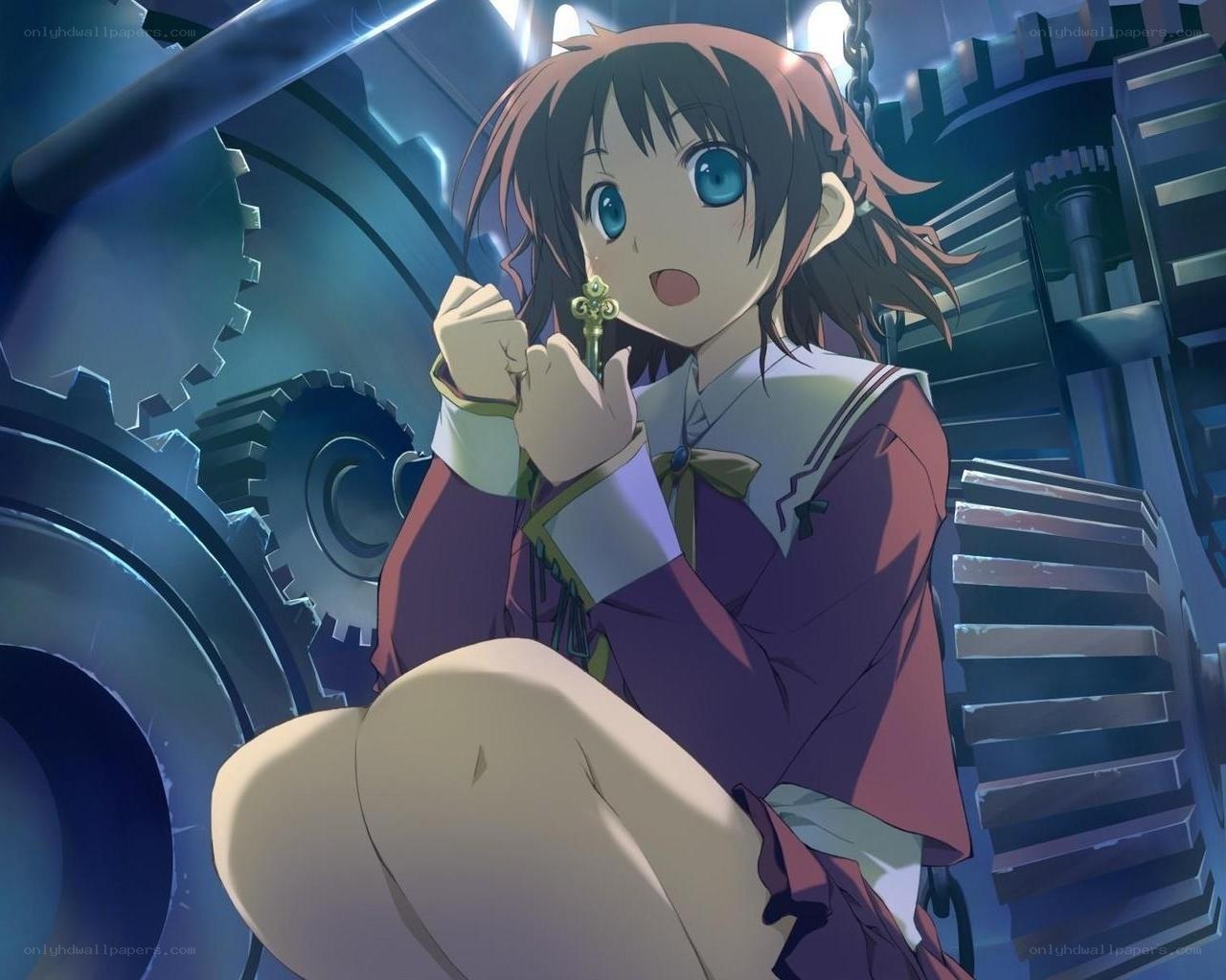 anime girl with key in gears