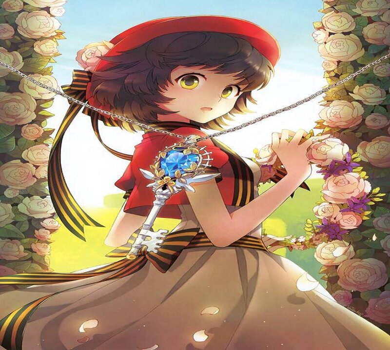 Anime Girl with Key — Red