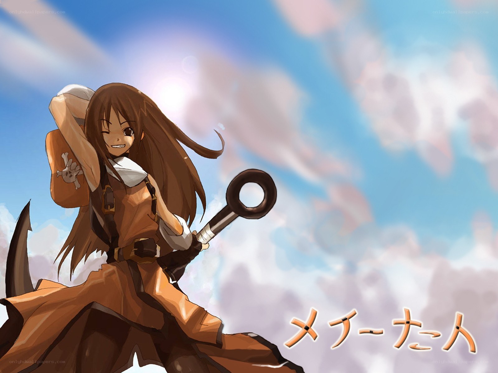 Anime girl with key weapon