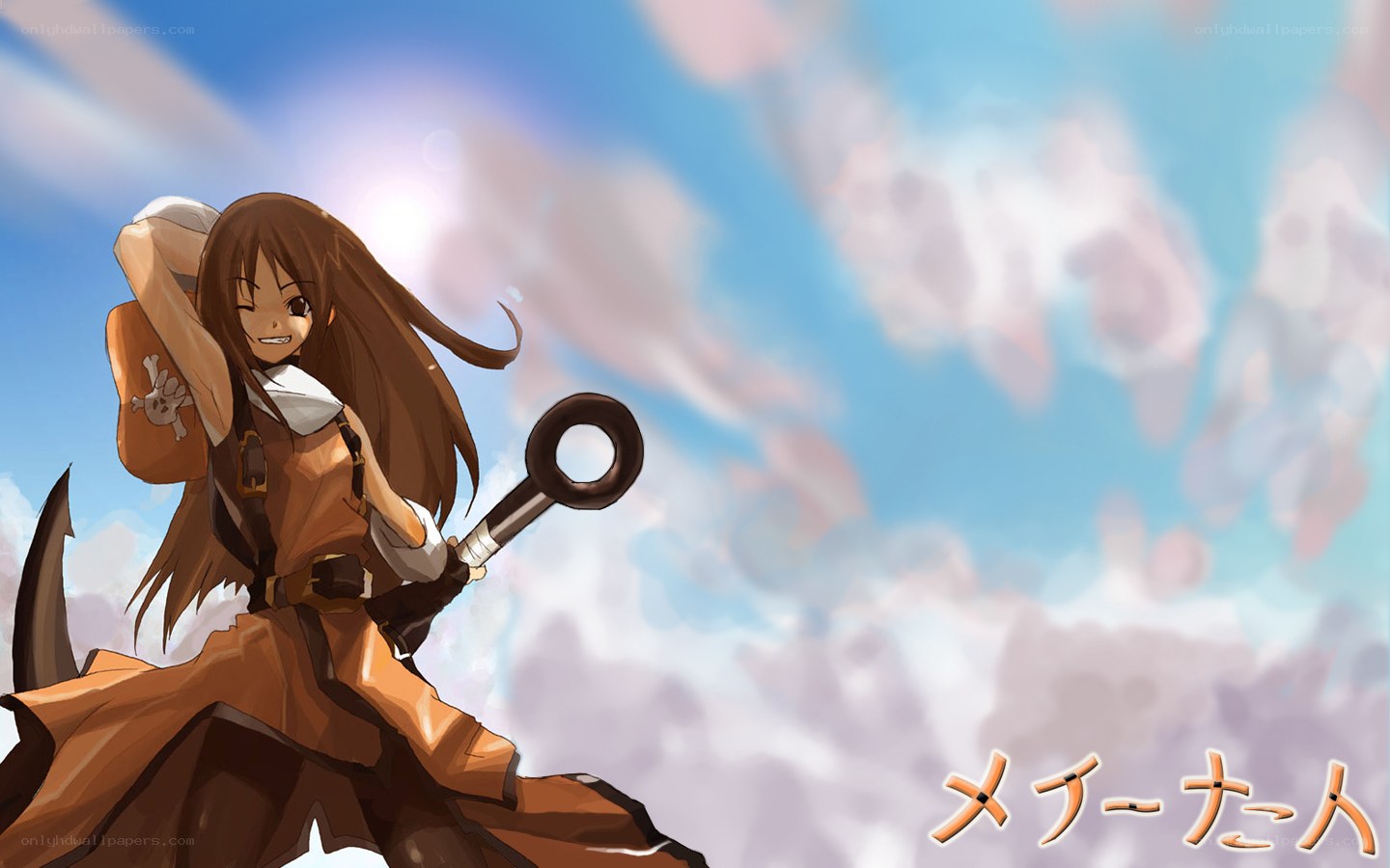 Anime girl with key weapon