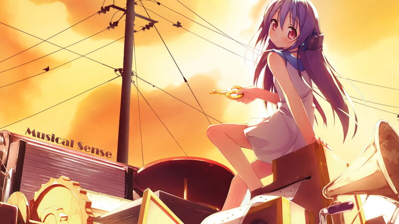 Anime Girl with Key — Yellow, Dramatic