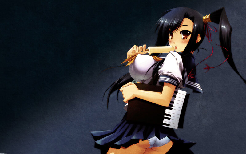 anime girl with keyboard