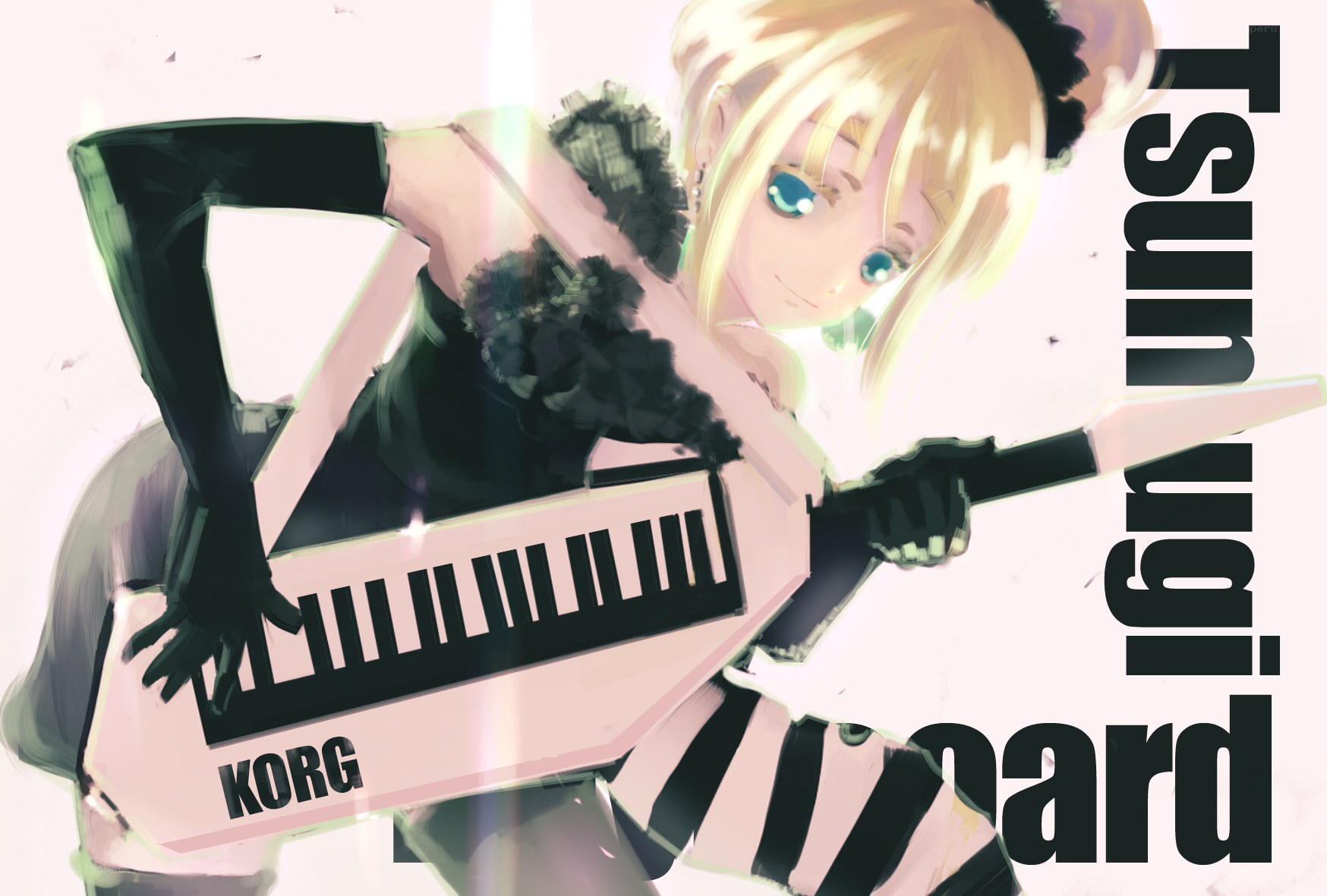 anime girl with keyboard