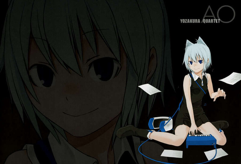 Anime Girl with Keyboard — Black