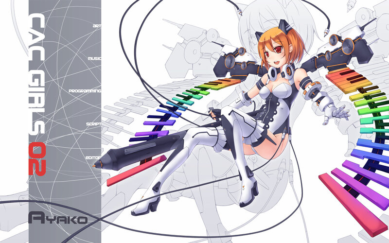Anime girl with keyboard wings