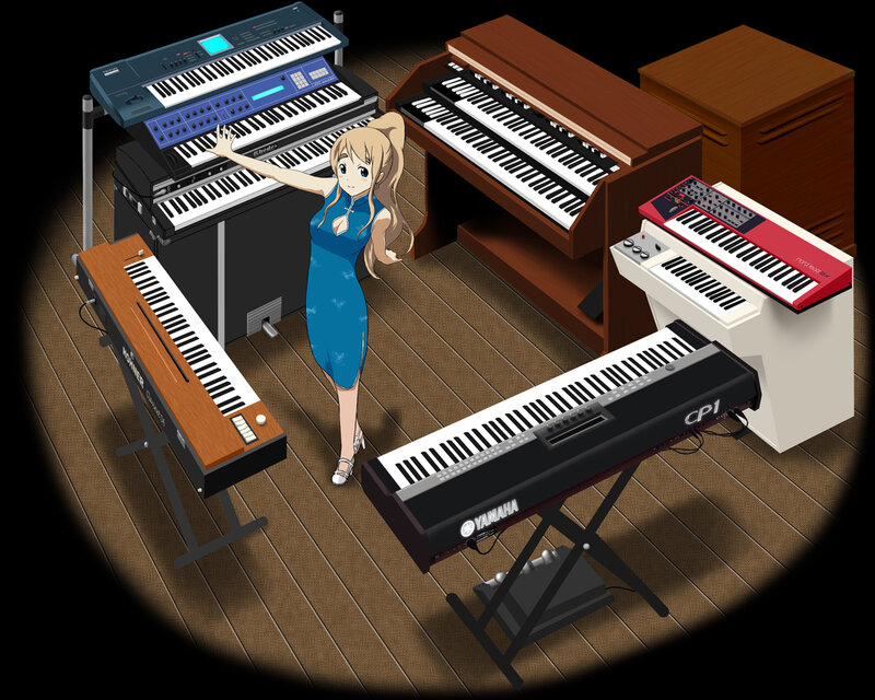 Anime Girl with Keyboards
