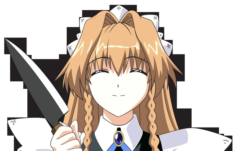 anime girl with knife